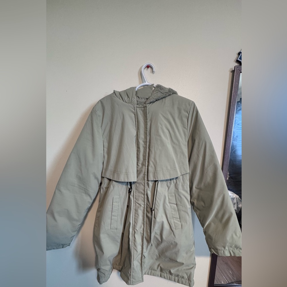 SHEIN Olive Green Hooded Jacket